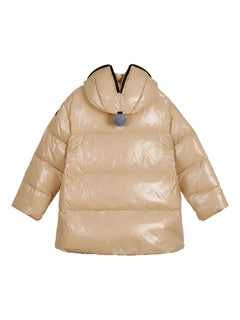 goggle-detail hooded puffer jacket