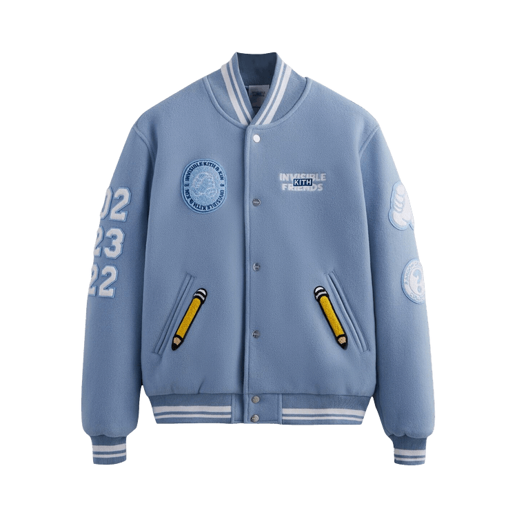 Kith x Invisible Friends Manteco Wool Varsity Jacket Larimar
