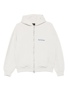 logo-embroidered zip-up Hoodie