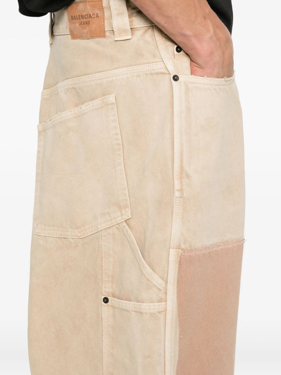 Ripped Off panelled cotton trousers