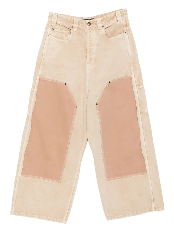 Ripped Off panelled cotton trousers