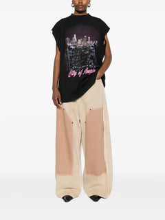Ripped Off panelled cotton trousers