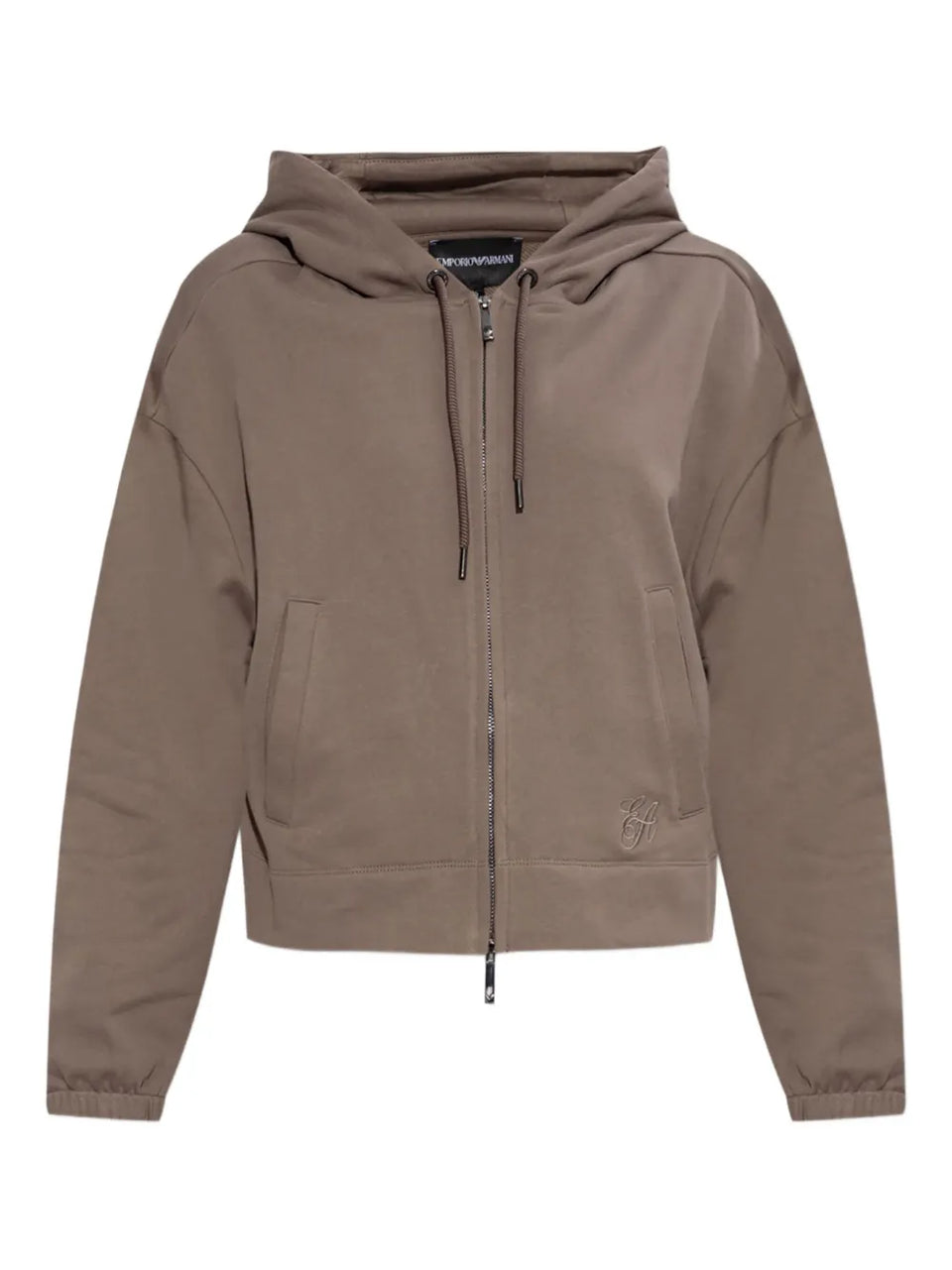 logo-embroidered zip-up Hoodie