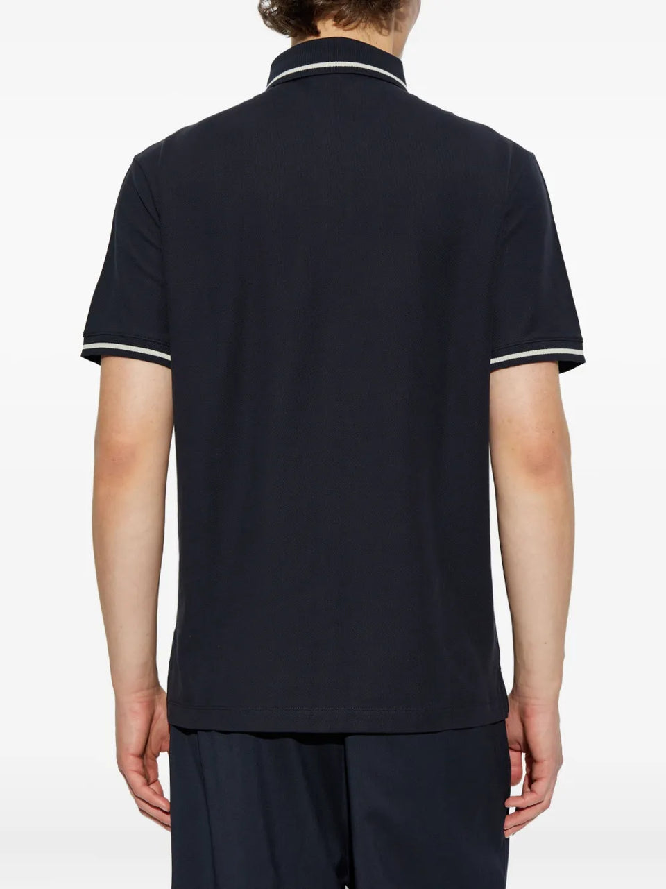 contrast-trim polo shirt