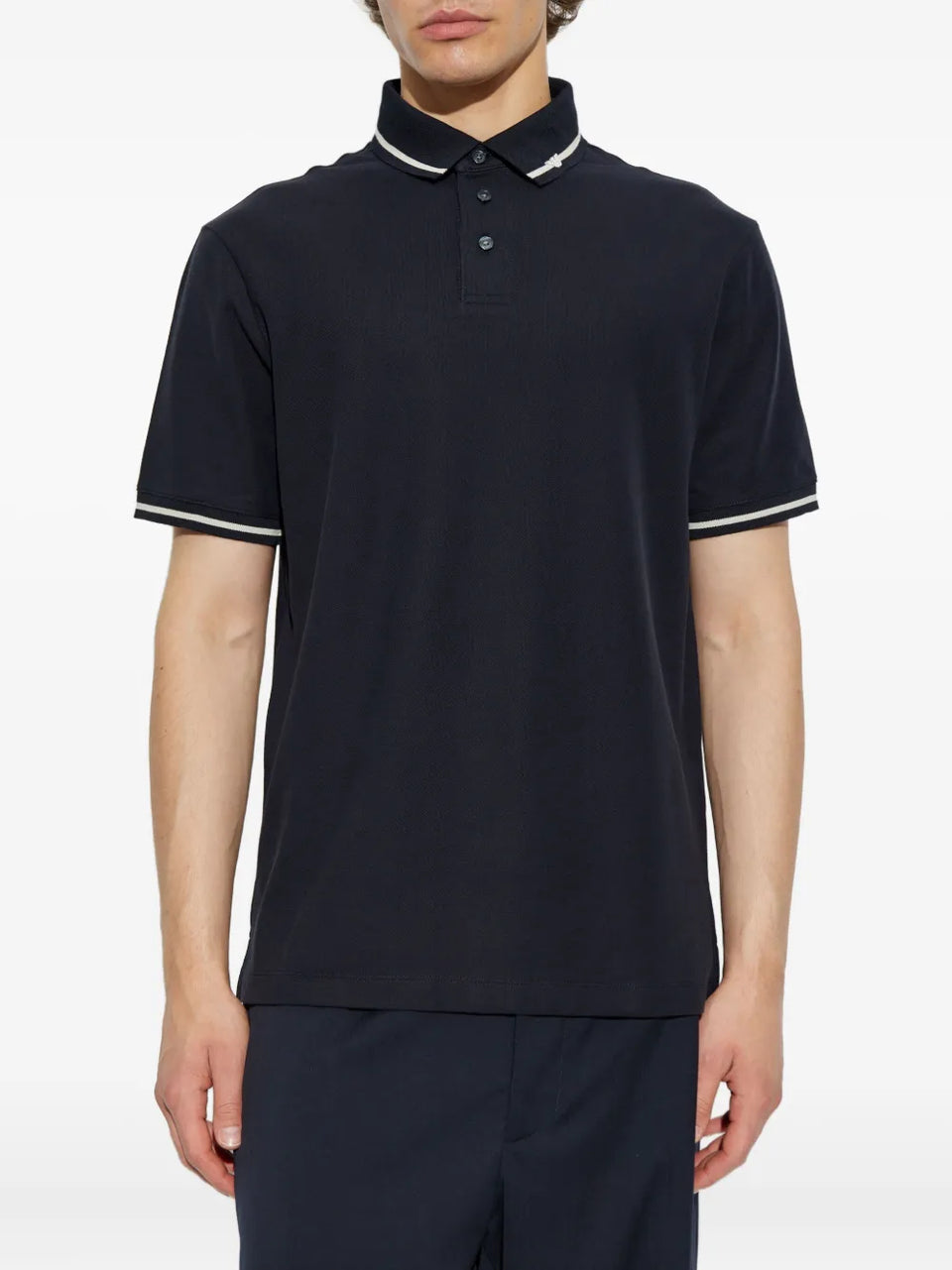 contrast-trim polo shirt