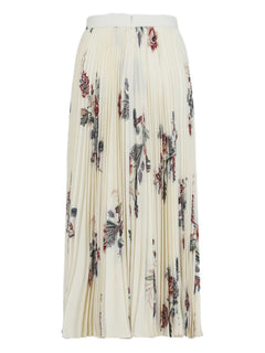 pleated floral-print skirt
