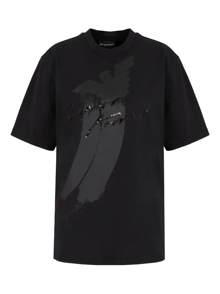 eagle-logo sequin-embellished T-Shirt