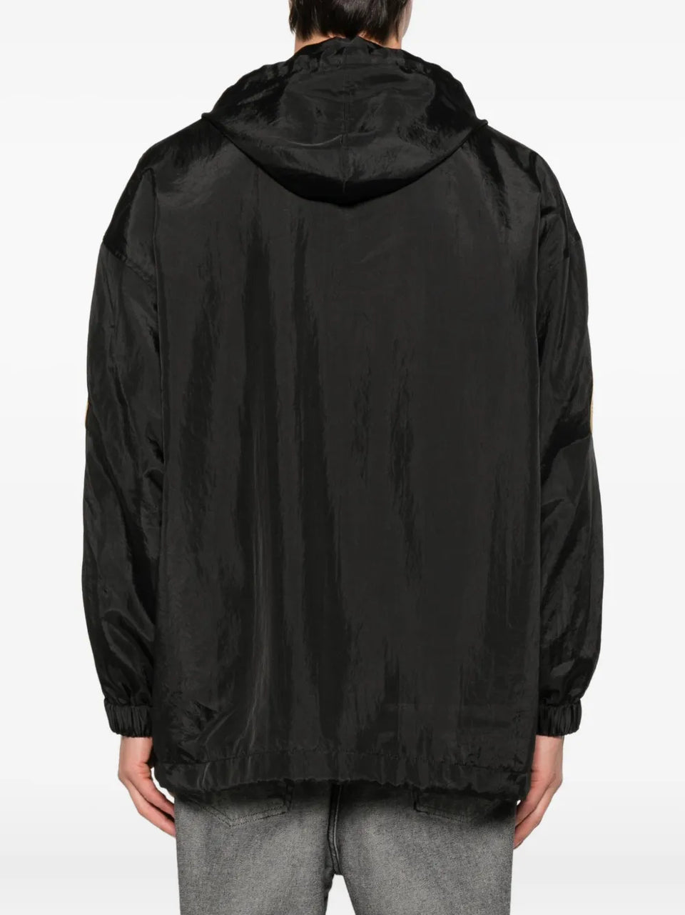 hooded logo-embroidered jacket