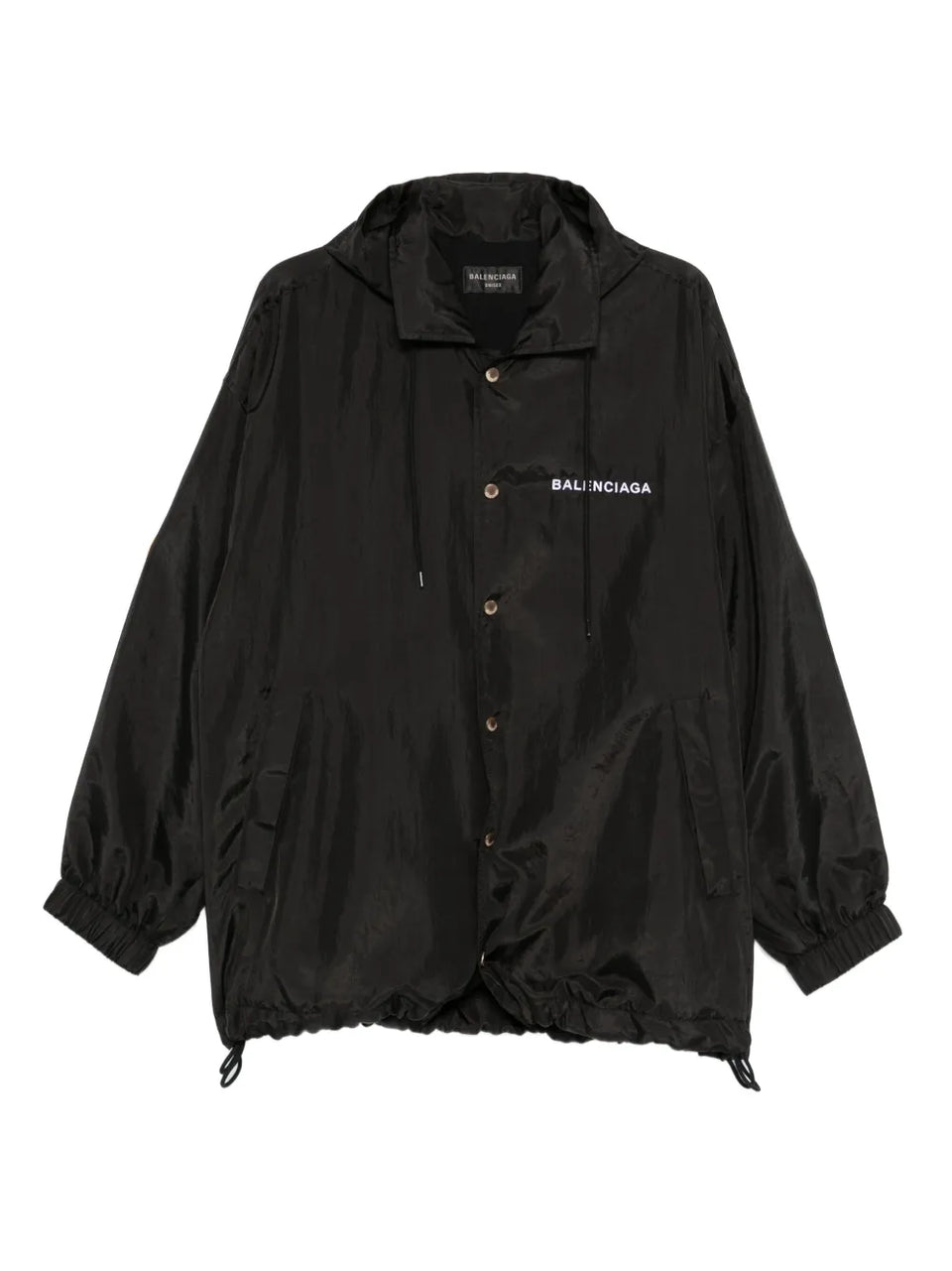 hooded logo-embroidered jacket