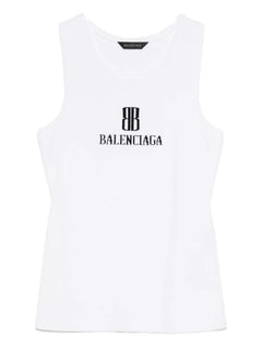 logo-intarsia sleeveless tank top