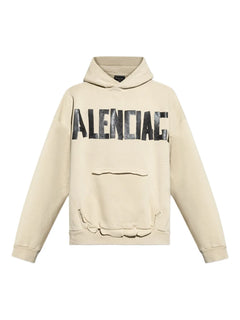logo-print frayed-hem Hoodie