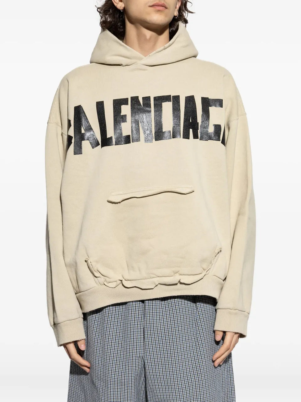 logo-print frayed-hem Hoodie