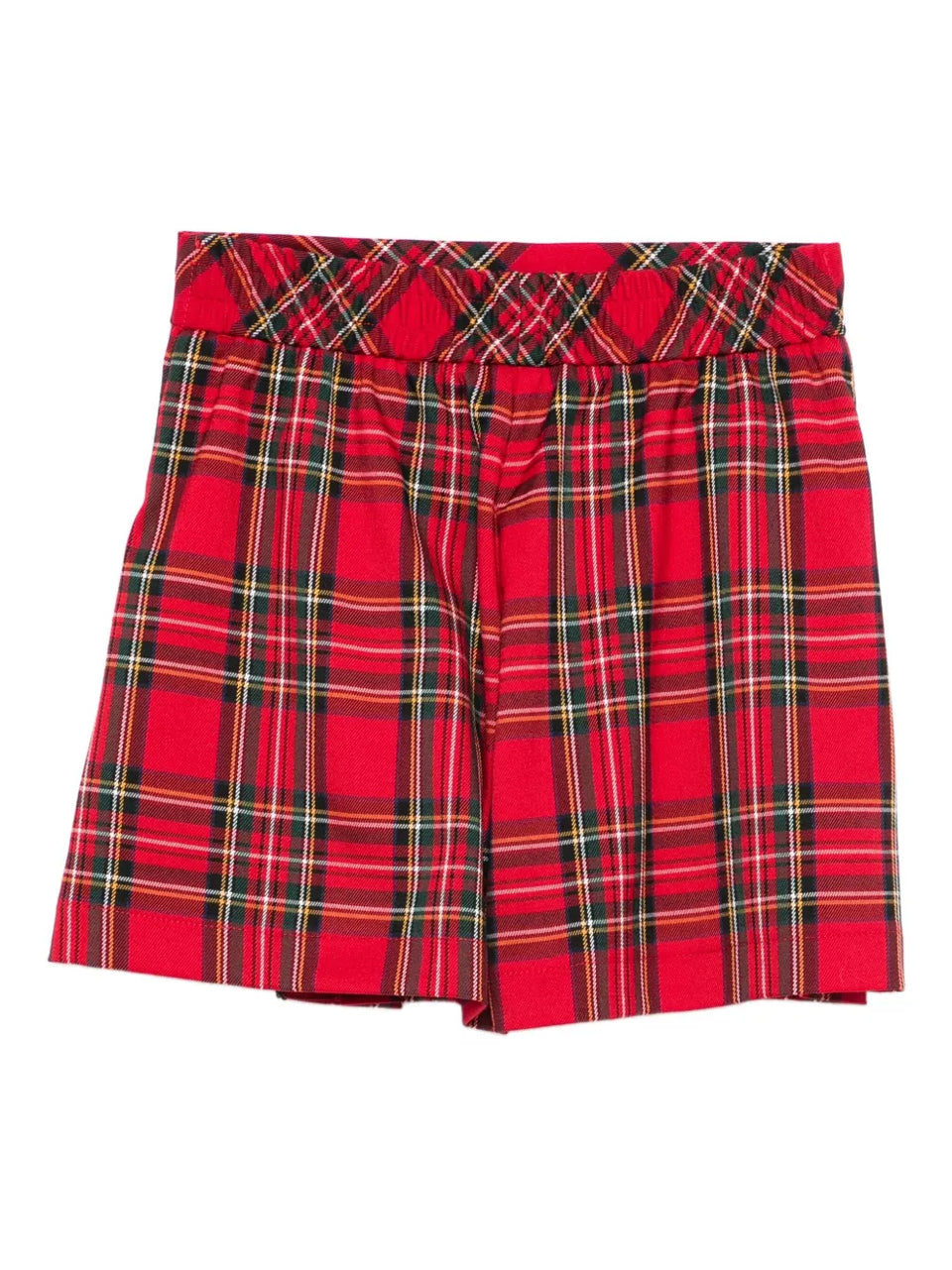 pleated plaid shorts