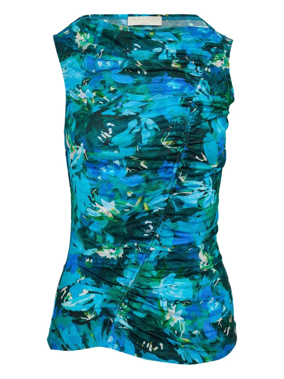floral-print tank top