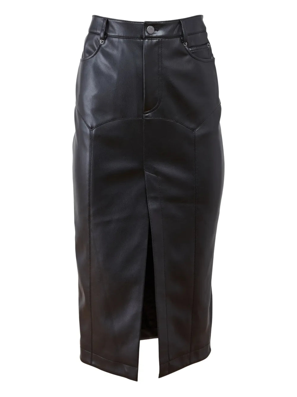 Harley split-front faux-leather skirt