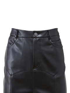 Harley split-front faux-leather skirt