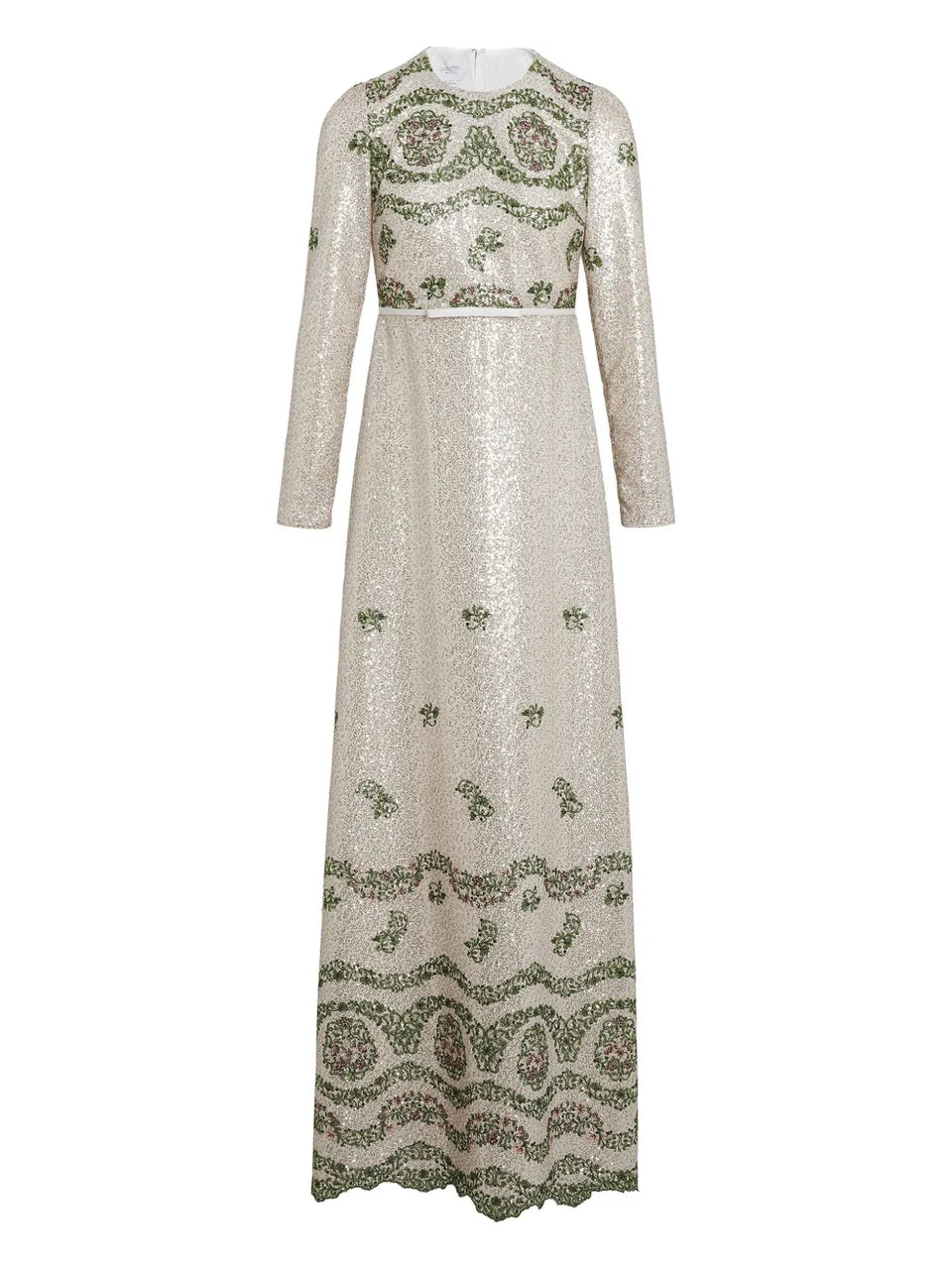 sequin-embroidered long dress