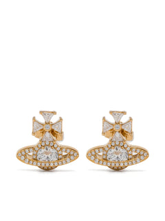 orb cross cubic zirconia earrings