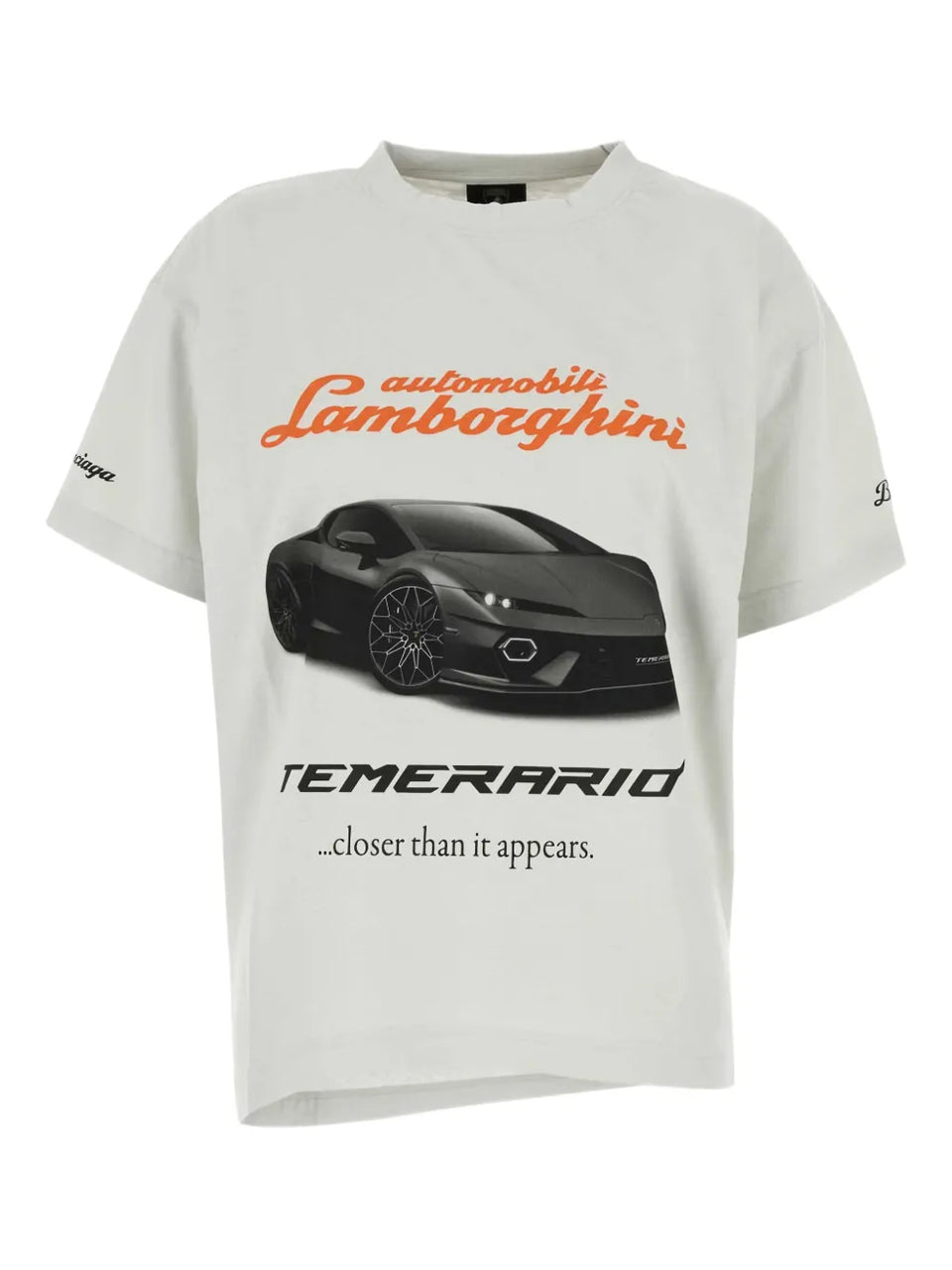 x Automobili Lamborghini-print asymmetrical T-Shirt