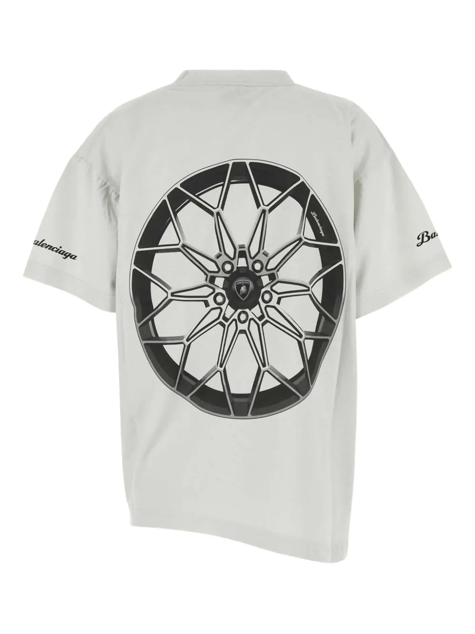x Automobili Lamborghini-print asymmetrical T-Shirt