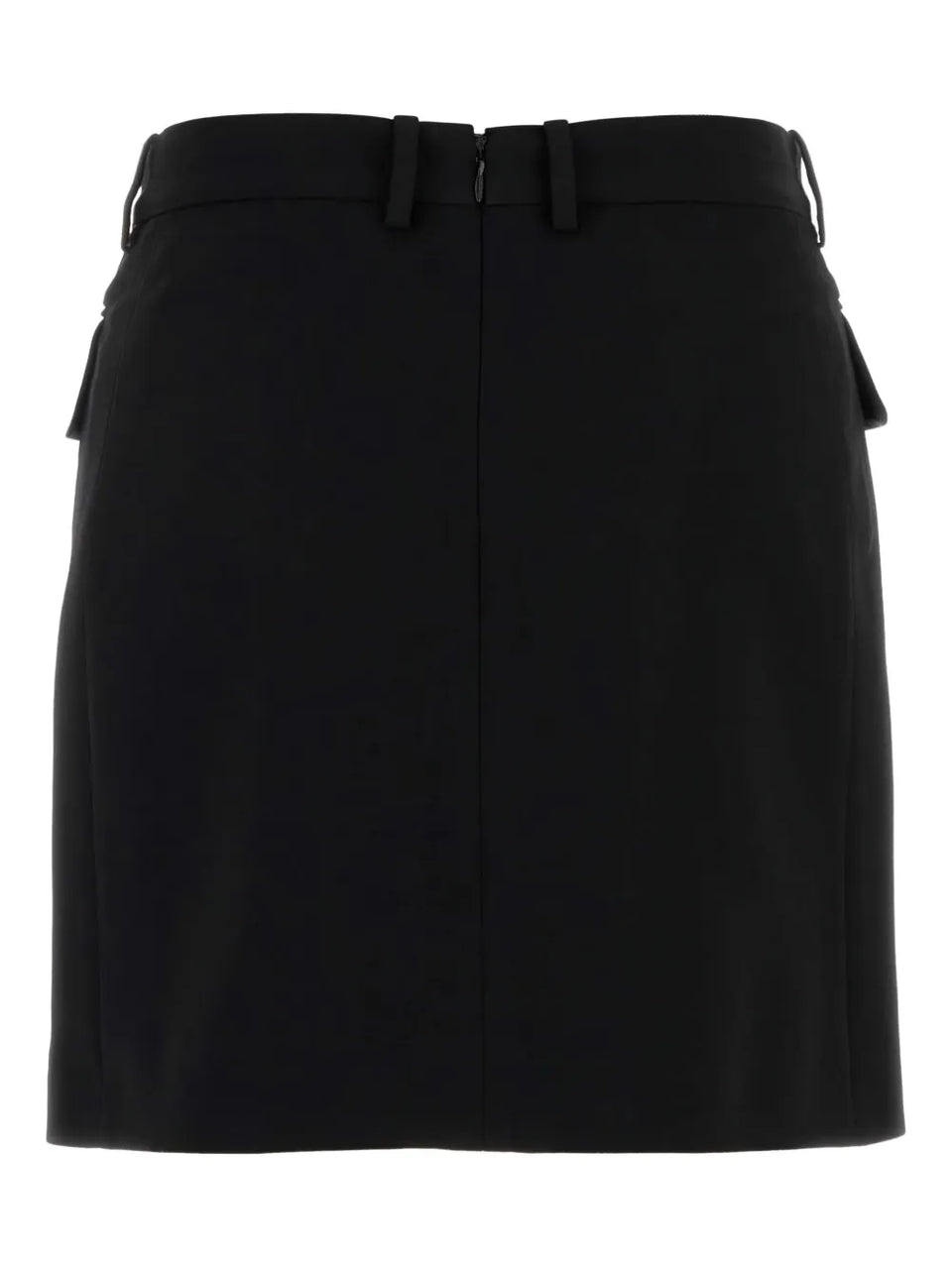 double-breasted twill skirt