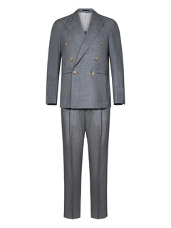 double-breasted peak-lapel suit