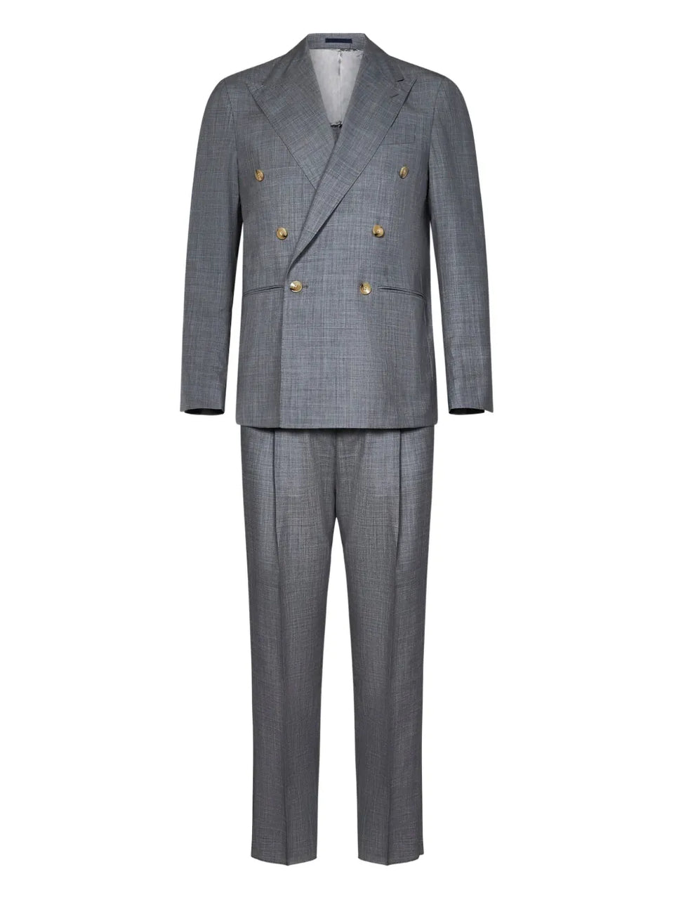double-breasted peak-lapel suit