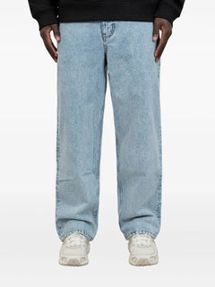 embroidered-logo jeans