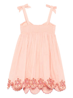 Cascadian Ric Rac scalloped-hem embroidered dress