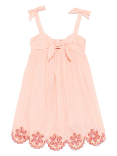 Cascadian Ric Rac scalloped-hem embroidered dress