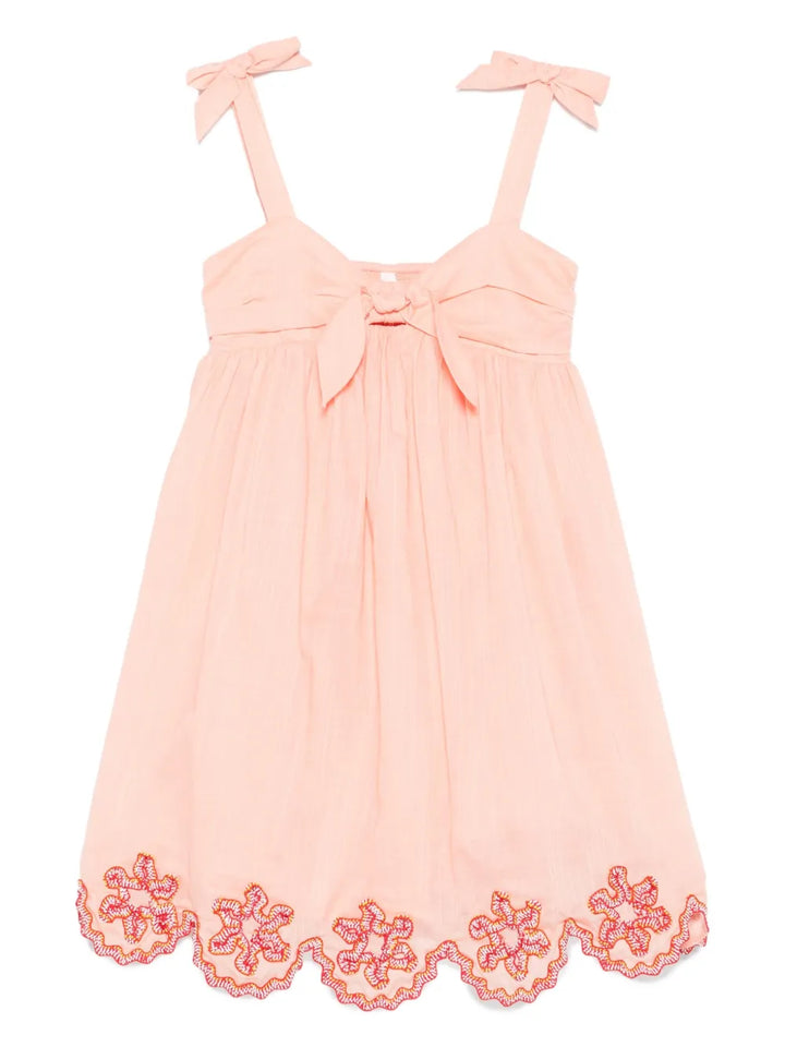 Cascadian Ric Rac scalloped-hem embroidered dress