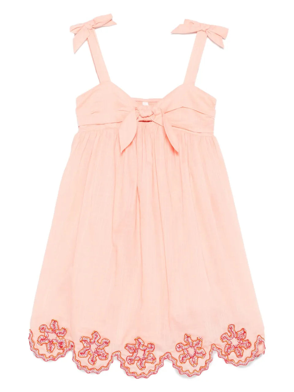 Cascadian Ric Rac scalloped-hem embroidered dress