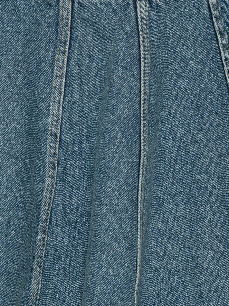 pleated denim mini skirt