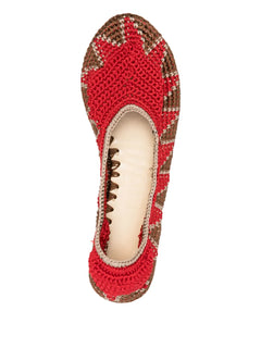 crochet patterned ballet flats