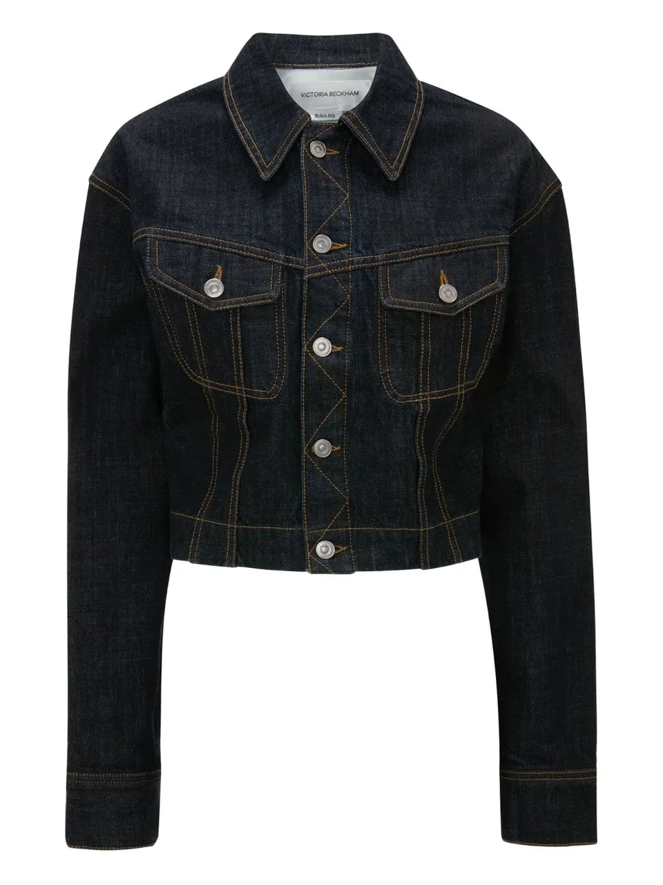 button-fastening denim jacket
