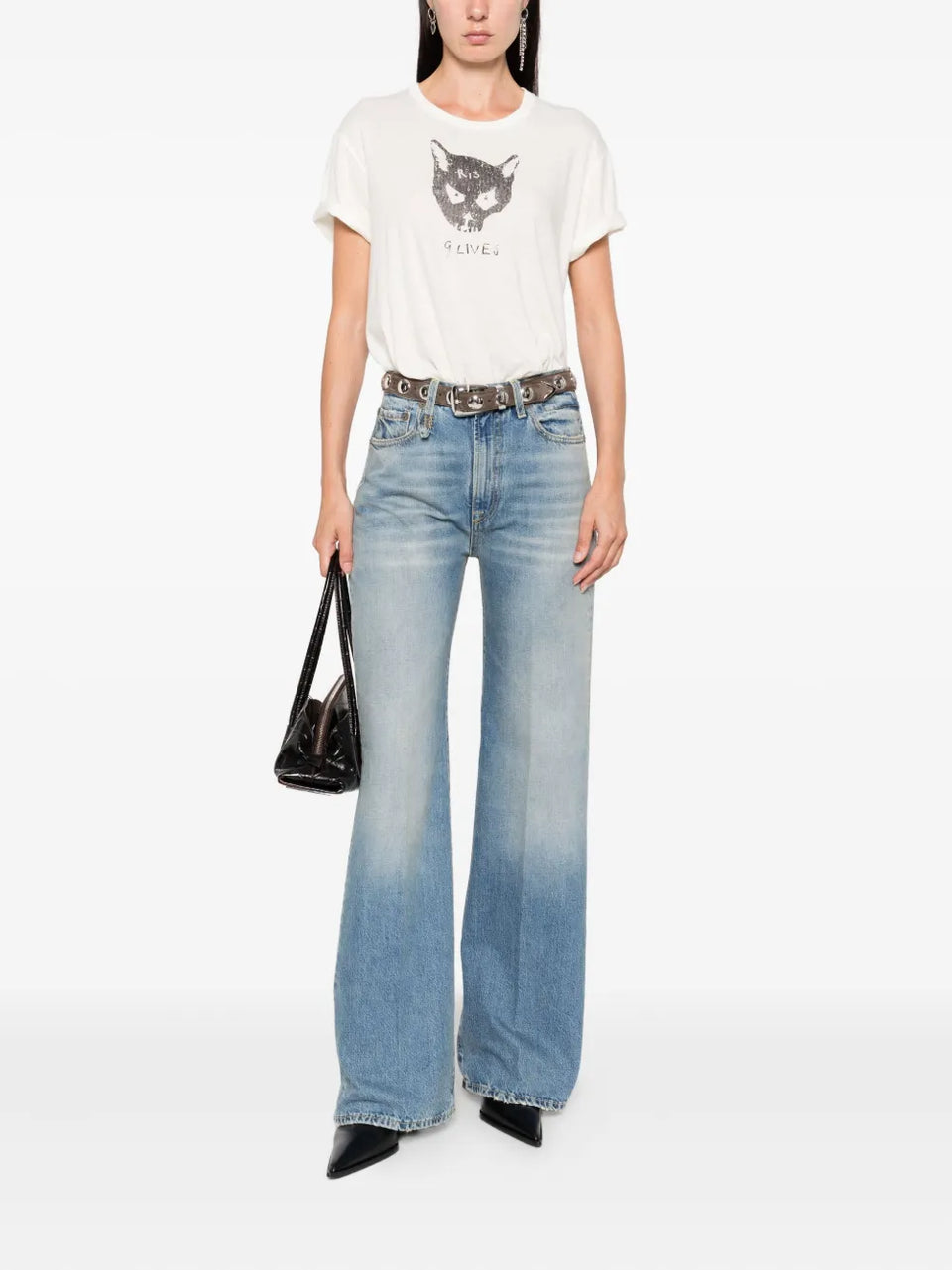 embroidered-pocket jeans