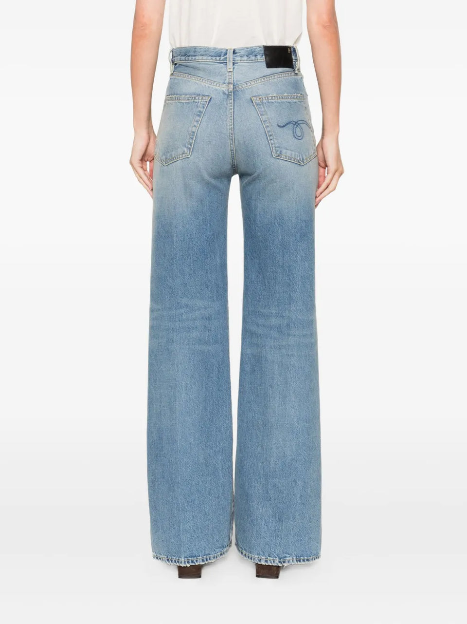 embroidered-pocket jeans