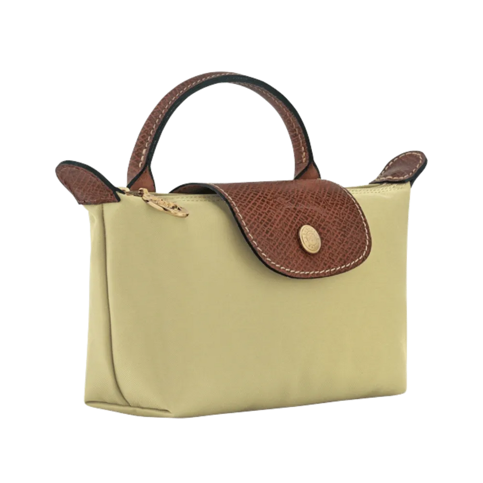 Longchamp Le Pliage Original Pouch with handle Pistachio - Recycled canvas