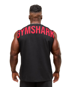 Gymshark Power Cut Off Tank - Black/Conditioning Red