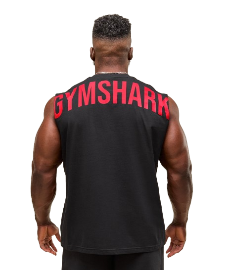 Gymshark Power Cut Off Tank - Black/Conditioning Red