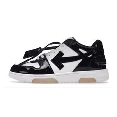 OFF-WHITE Out Of Office OOO Low Tops Patent Black White