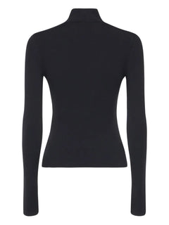 logo-detail ribbed turtleneck top