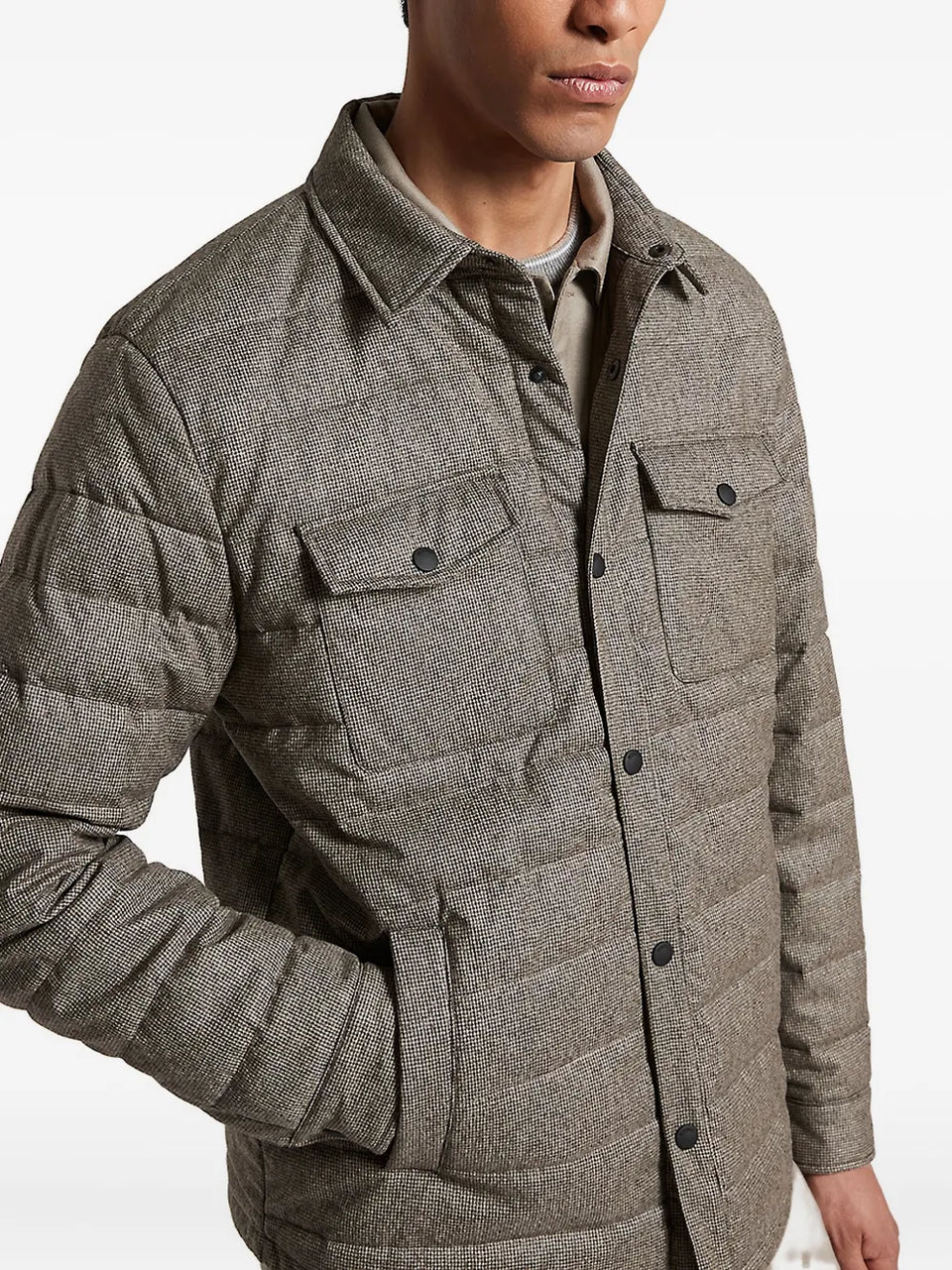 quilted houndstooth jacket