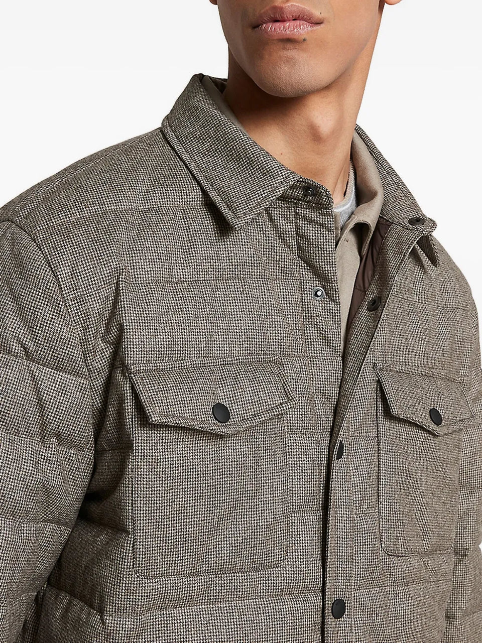 quilted houndstooth jacket
