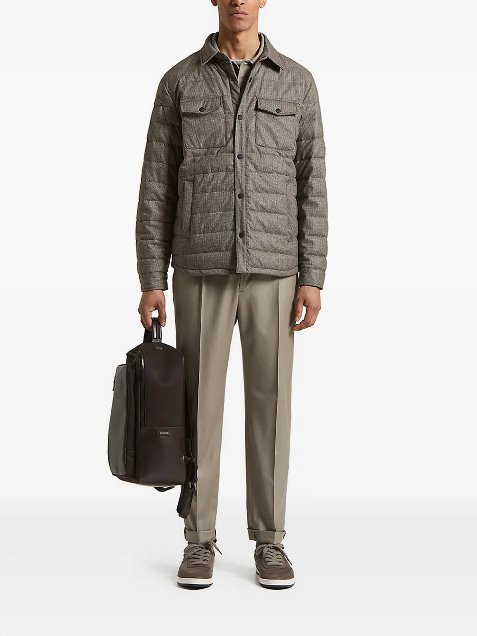 quilted houndstooth jacket