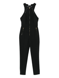 zip-front halterneck jumpsuit