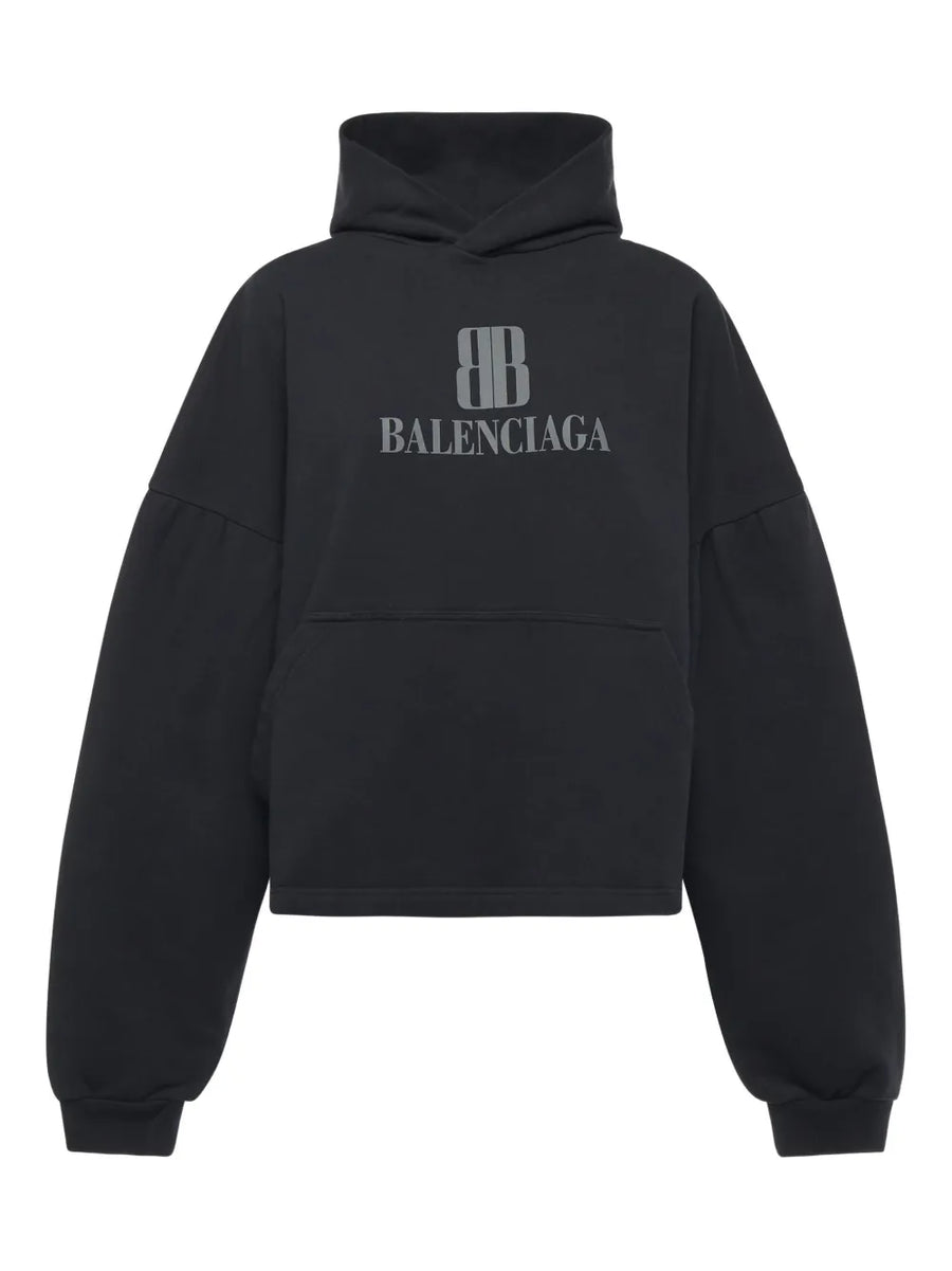 logo-plaque cotton Hoodie