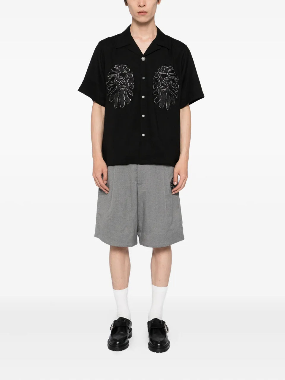 embroidered-logo shorts