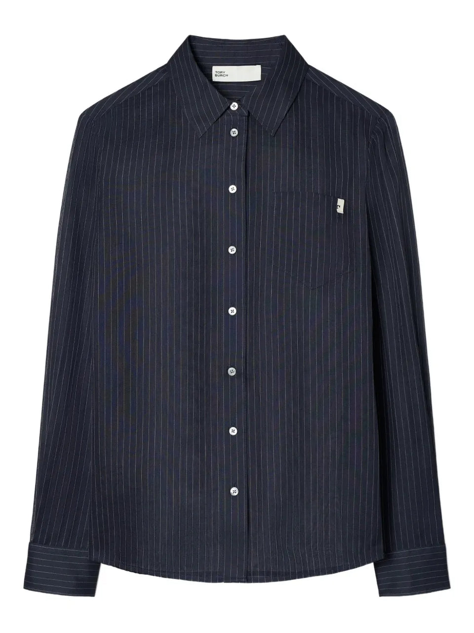 pinstripe button-up shirt