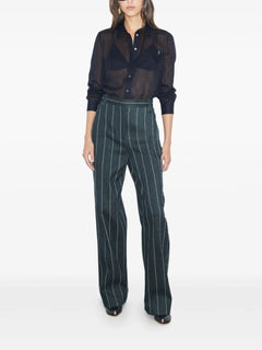pinstripe button-up shirt